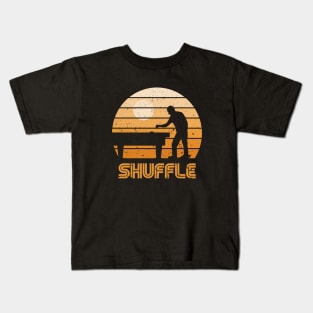 Retro Sunset Shuffleboard Table Kids T-Shirt